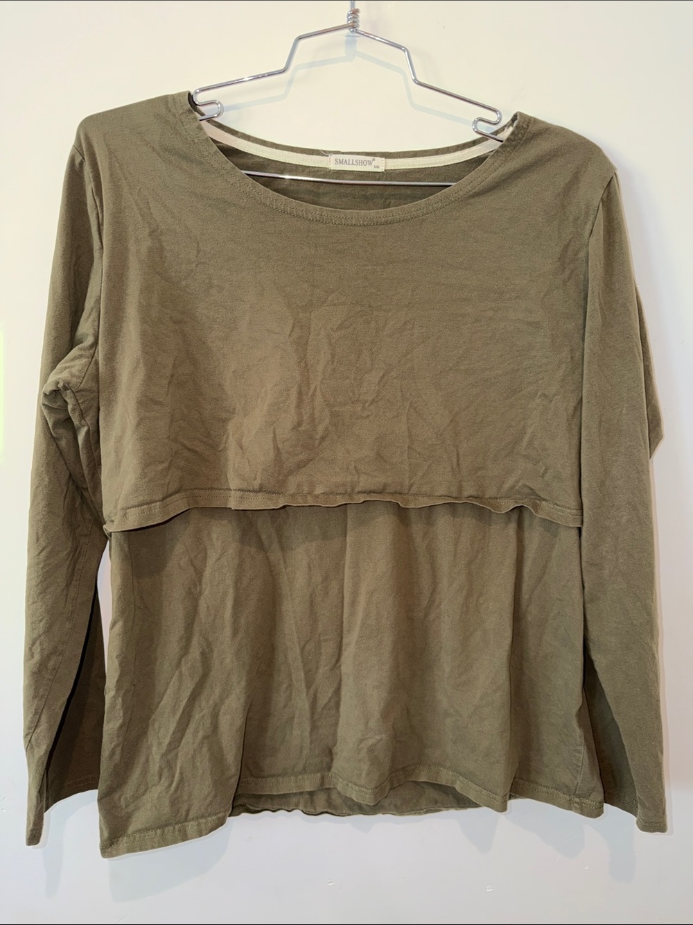 Smallshow Nursing Top Long sleeves Green Women’s Size XXL